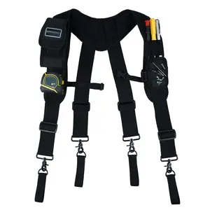 Magnetic Tool Belt Suspenders with Magnetic WristBand for Work Belt Padded Suspenders Constrcution tool  belt Heavy-Duty Leather Heavy Duty suspender Heavy Duty multi-functional tool tool  vest