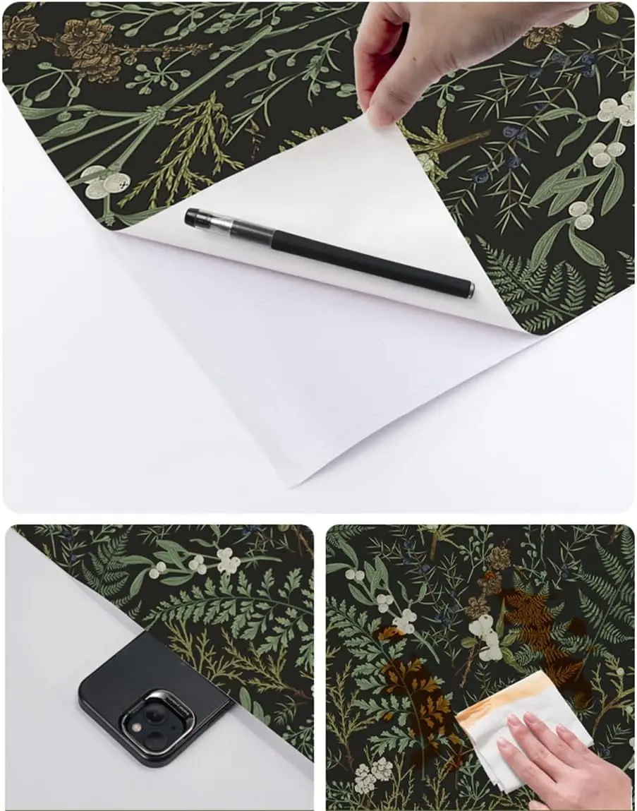 Dark Green Fern Botanical Shelf Liner Contact Paper
