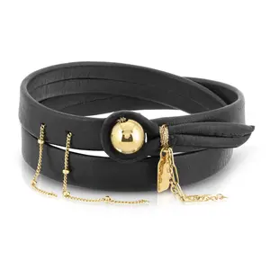The AURUM 14k Gold Leather Bracelet