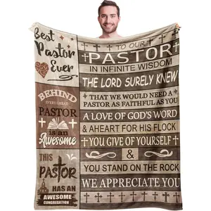 Flannel Blanket |Pastor Appreciation Flannel Throw Blanket, Meaningful Christian Religious Gifts For Pastors Men & Women, Perfect For Birthday & Pastor Appreciation Day| Home & Gift
