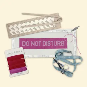 Happy Stitching - Do Not Disturb Needlepoint Bookmark Kit - DIY Bookmark Craft Kit for Book Lovers - Self Finish Needlepoint Kit For Women