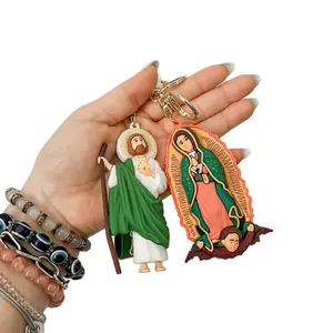 San Judas y Virgen de Guadalupe Keychain - Design with Metal Clip, Ideal for Everyday Use, Quality 1