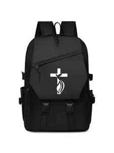 Cross and Dove Print Backpack Unisex Casual Commuter Bag Large Capacity, Daily Use Sports Bag for All Seasons