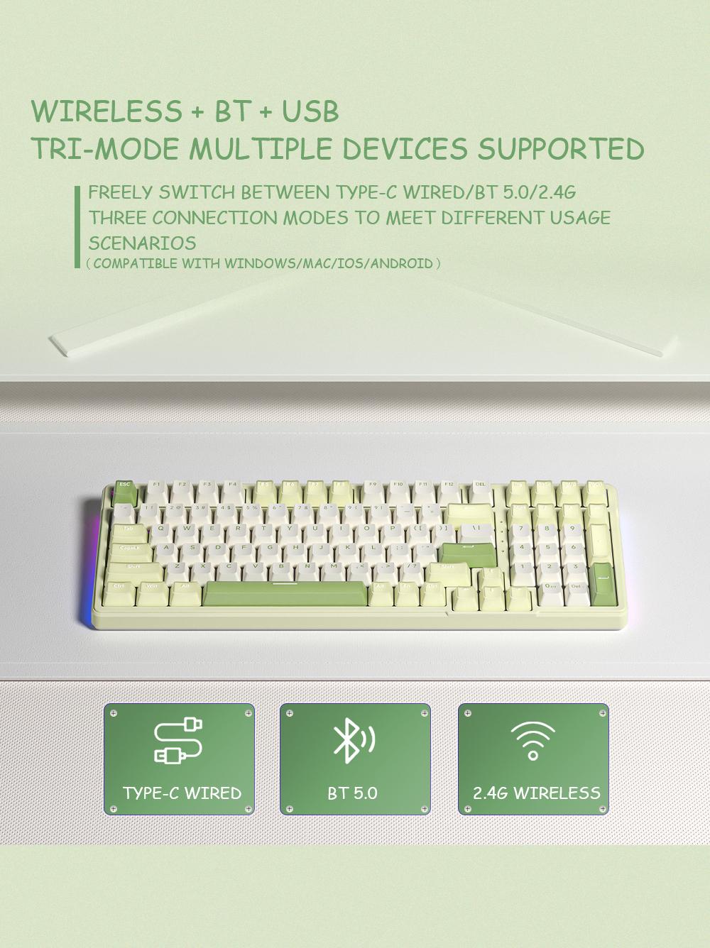 FURYCUBE K99 Pro Wireless Creamy Mechanical Keyboard Bluetooth 2.4G Tri-Mode Side Engraved Gaming For Laptop Computer 99 Keys RGB PBT Keycaps 3/5 Pin Hot key cappuller Custom RGB Mini Gaming Keyboard keyboard Gifts FURYCUBE K99 Pro Wireless Creamy Mechanical Keyboard Bluetooth 2.4G Tri-Mode Side Engraved Gaming For Laptop Computer 99 Keys RGB PBT Keycaps 3/5 Pin Hot key cappuller Custom RGB Mini Gaming Keyboard keyboard Gifts