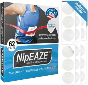 NipEaze Athletic Nipple Covers for Men & Women – Transparent Chafe Prevention & Concealment, The Original Sports Nipple Cover / Size REGULAR 62pairs