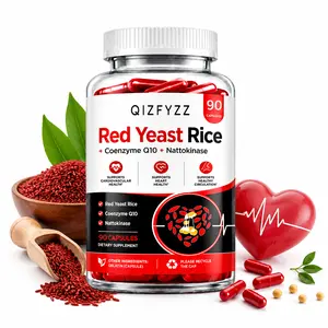 Red Yeast Rice 1000mg with Nattokinase & CoQ10 – Heart Health & Cholesterol Support Supplement – Extra Strength Cardiovascular Formula – 90 Vegan Capsules