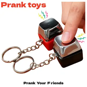 Prank Charm-Shock Button Keychain Safe Low Current Gadget for Wake-Up Jolt Fun at Parties Office Dorms or Quick Pick-Me-Up Compact Design