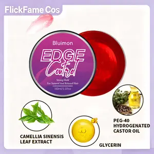 BLUIMON EDGE Control Gel with Castor Oil 5.07 Fl Oz Strong Hold Thick Edges Non-Greasy Non-Flaking No White Cast Long Lasting Supports Hair Growth Natural Formula For All Hair Types Haircare Moisture Moisturize based hair clay based curl cream tiktokshops
