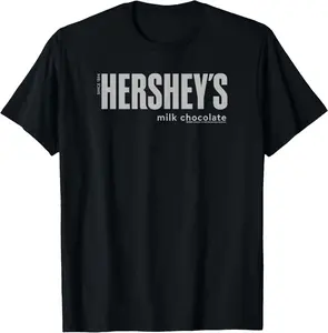 Hershey's 100% Cotton Milk Chocolate Vintage Classic Candy Logo T-Shirt Menswear Top Distressed Graphic Big Man Streetwear Casual