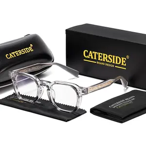 CATERSIDE Retro Full Frame Eyeglasses, Fashion Anti-blue Light Eyeglasses for Men & Women, Stylish Square Frames Fashion Eyeglasses for Work & Games, Daily Clothing Decor, Perfect for Daily Use