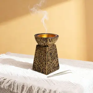 Vintage Carved Bukhoor Incense Burner, Wedding Home Party Table Decor, Valentine's Day Resin Ornament, Yoga Meditation Aromatherapy Container
