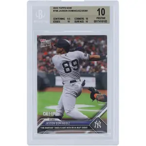 Jasson Dominguez New York Yankees 2023 Topps Now HR in MLB Debut #798 BGS Authenticated 10 Rookie Card - 9.5,10,10,10 Subgrades