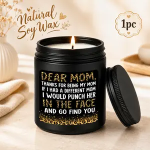 1Pc Handmade Soy Candle, Funny Mom Gift Candle, Dear Mom Thank You Candle, 7Oz 200G, Gift For Mom Wife Grandma Mother Daughter, Mother’s Day Birthday Christmas Holiday Candle, Bathroom Bedroom Living Room Fragrance