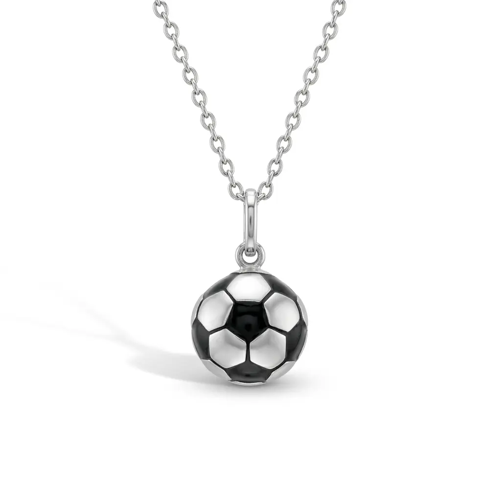 Soccer Ball Kids / Children's / Girls Pendant/Necklace - Sterling Silver