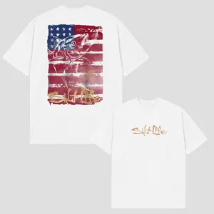 Salt Life Fishing Shirt 2026 – American Flag Fish Graphic Shirt, Patriotic Coastal Shirt, Soft Cotton Blend Men’s & Women’s Tops