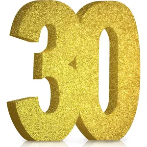 30th Birthday Decorations for Men and Women,30th Anniversary Decorations,Gold Glitter 30th Birthday Party Centerpieces for Table Decorations,30 Table Topper Decor