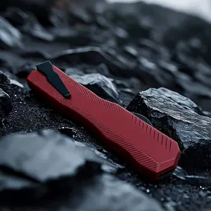 9000R Pocket Knife,3.3" Two-Tone Reverse Tanto Blade, Cpm-Magnacut,Aluminum Handle EDC knife with Belt Clip(Red)
