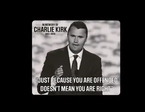 In Memory of Charlie Kirk 1993-2025 Just Because You Are Offended Doesn't Mean You Are Right Custom Graphic Decal Sticker USA America Durable Printed Vinyl Sticker Proud To Be American Freedom Design