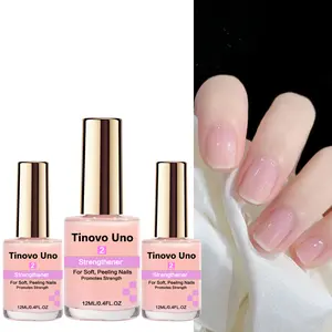 Tinovo Uno 3 Pieces Pink Nail Hardener 0.41 0z DecorativeNail Art,For Soft, Pecling NailsPromtes Strength Peeling