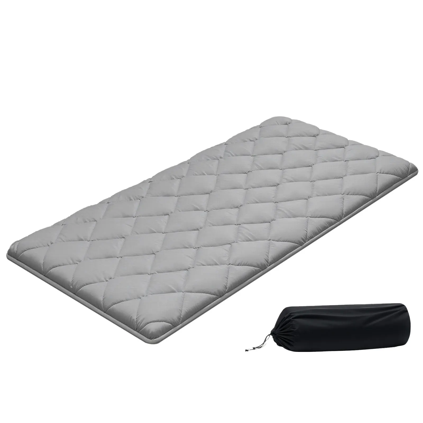 VEVOR High Quality Mattress, Single Twin Size Folding Futon Mattress with Storage Bag & Fastener, 9-Layer Memory Foam-Polyurethane Foam Sleeping Mat, Guest Bed for Dorm Use, 80x39x2.5in Gray#BackToSchool