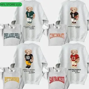 All Team Football Graphic 2Sides ASH GREY Sweatshirt - Pullover Vintage Sport Crewneck Custom Team Cotton Gift Womenswear Varsity Style Shirts Tops NV