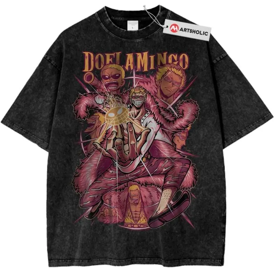 [Sale off up to 30%] Donquixote Doflamingo Shirt, One Piece Shirt, Anime Shirt, Vintage Tee, Unisex Short Sleeve Tee T-Shirt, cotton menswear Top Tshirt