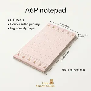 A6P TN notepad Journal Pad Writing Paper Pad Minimal Functional Cute Design Charming Full Background Office School Use Gift Choice Travel Notebook Premium paper double sided printing high quality