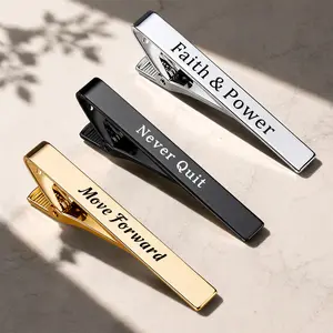 3 Pcs Tie Clip Black Silver Gold Classic Tie Clips for Men Suitable for Wedding Anniversary Business and Daily Life Father's Day