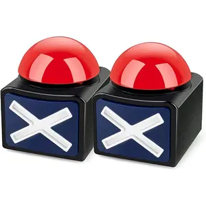 2 Pcs Game Answer Buzzer with Lights and Sound,Game Buzzer Alarm Sound Play Button with Light,for Trivia Games,Answer Buzzers Party Button