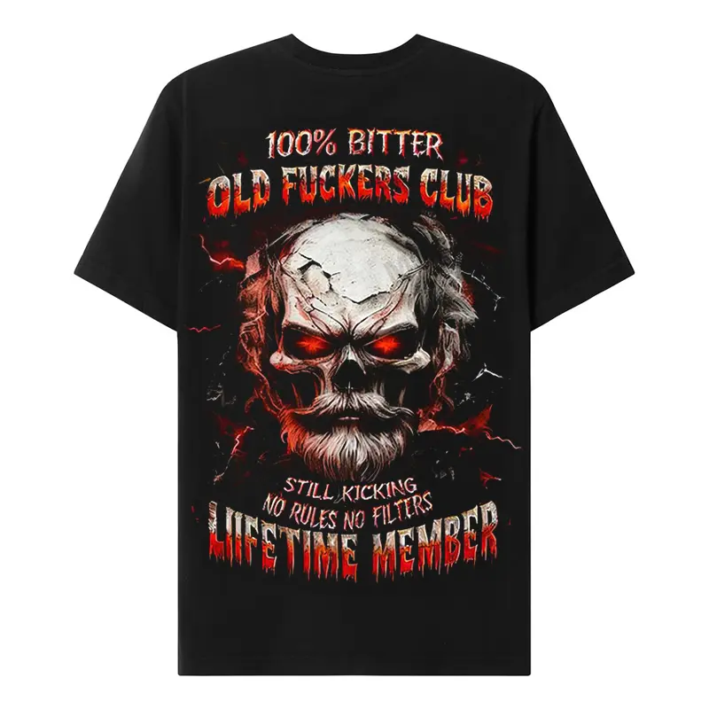 Chaosmoda Generation X 100% Bitter Old F*ckers Club Custom Year Skull T-shirt