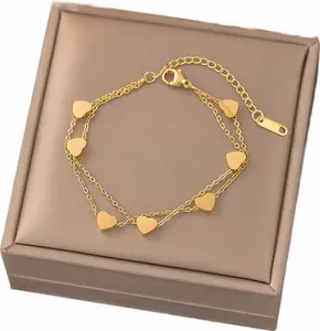 Elegant Gold Heart Charm Bracelet for Women - Perfect Gift for Special Occasions