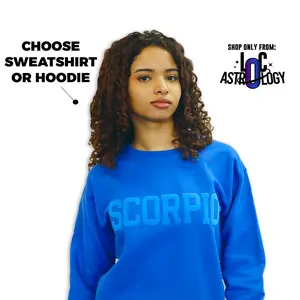 Royal Blue Zodiac Puff Print Top Unisex, Choose Sweatshirt or Hoodie, Astrology Apparel