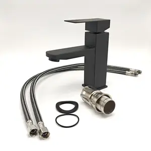 Bathroom Sink Black Faucet Single Handle One Hole Rv Commercial Lavatory Vanity
