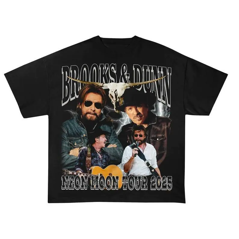[Sale Up To 30%] 2025 Brooks and Dunn Neon Moon Tour Shirt, Brooks & Dunn Merch T-shirt Unisex Crewneck Made Using 100% Us Cotton, Design & Printed In The Usa
