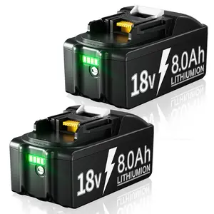 18V 8.0Ah Lithium Battery（2 pack） + Charger Kit for Makita 18V Tools, Compatible with BL1880 BL1860 BL1850 BL1845 BL1840 BL1830 BL1820 BL1815 LXT400 194204-1