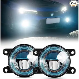 Xprite 500% Bright OEM Style White LED Fog Lights w/Blue Lens Compatible with 2016-2026 Honda Civic (Sedan/Hatchback) Including Sport, EX, Touring, Honda Fit Pilot CRV Accord Odyssey, Acura