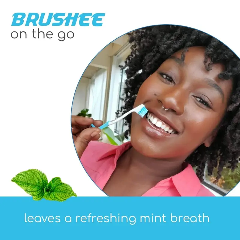 Brushee 4-in-1 On-the -Go Toothbrush - Paste, Brush, Pick, Floss - Fresh Mint 2