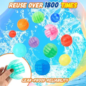 Reusable Water Balloons Set, Quick-Fill Design, Refillable & Self-Sealing, Perfect for Kids Ages 14+, Ideal for Parties, Pools, Outdoors