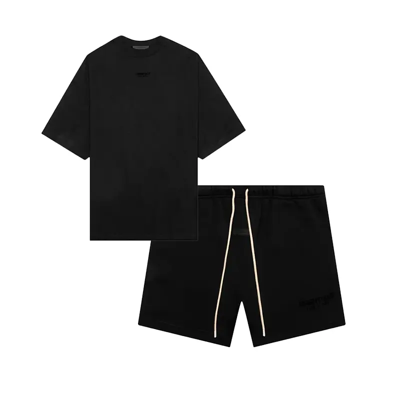 Fear of God Essentials FW23 Oversized Sweatshort & Tee Jet Black