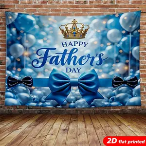 Blue Bow Balloon Backdrop Elegant Celebration Photography Background, Premium Polyester Tapestry Wall Hanging For Birthday Party, Wedding Decor, Baby Shower Event, Indoor Outdoor Celebration, Home Room Decoration Supplies