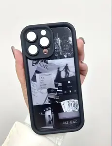 Retro magazine-style collage phone case. All-inclusive atmosphere protection with soft shell, suitable for all models of Apple, Apple phone case