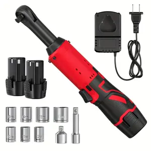 Electric ratchet wrench, comes with sockets, variable-speed trigger, cordless ratchet wrench set, 3/ 8inch electric tool, fast charger, home repair tools, car disassembly tools, men's Christmas gift
