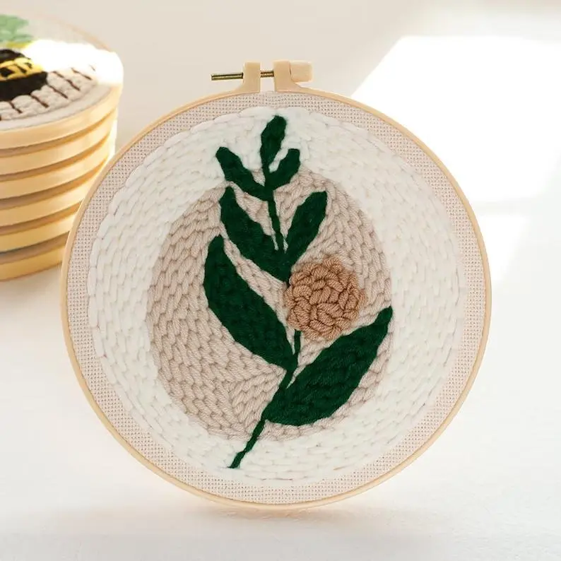 Punch Needles Start Kit, Beginner Punch Needle Kit with Adjustable Punch Needle, Punch Needle Kit with Yarn, All Materials Included Punch Needles Start Kit, Beginner Punch Needle Kit with Adjustable Punch Needle, Punch Needle Kit with Yarn, All Materials Included