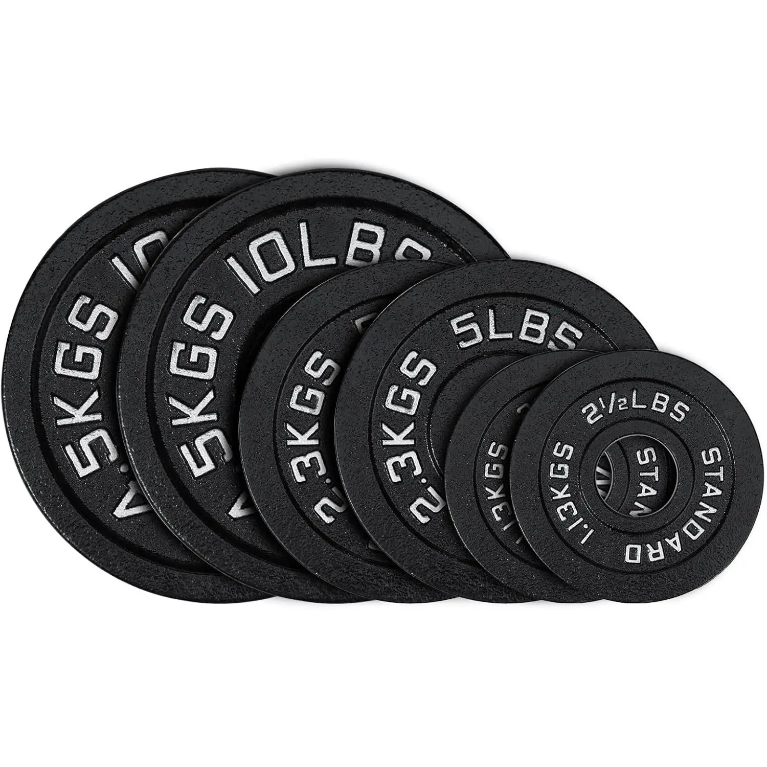 Cast Iron 2-Inch Olympic Weight Plates Set for Strength Training, Barbell Free Weight Plate Set for Weightlifting in Home Gym, Multiple Sizes From 2.5LB to 40LB