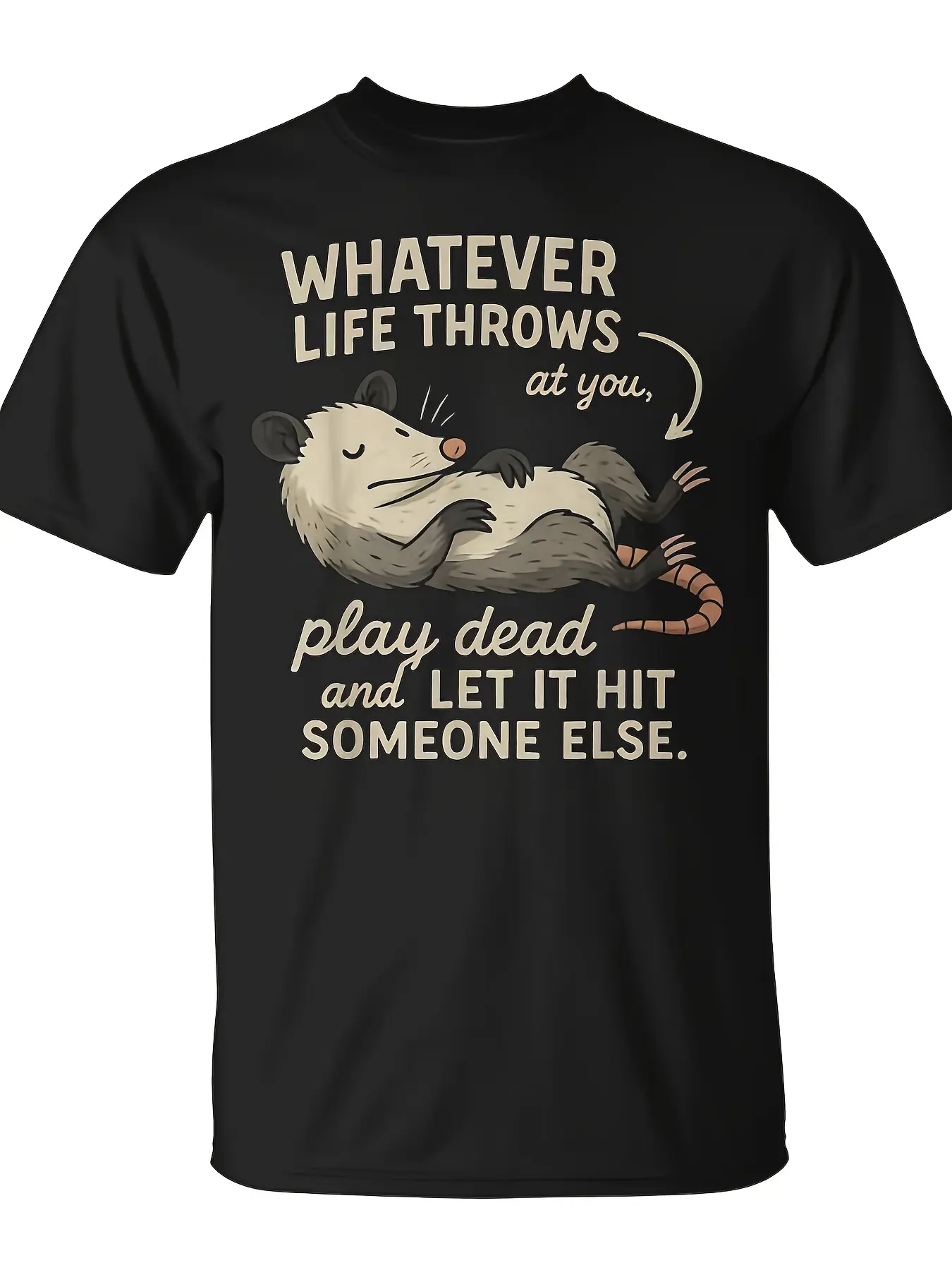 Possum Quote for Opossum Lovers Graphic T-Shirt 18 unisex soft cotton short sleeve t shirt, vintage graphic casual tee for men women teens, perfect birthday holiday gift for camping travel gym daily street  wear