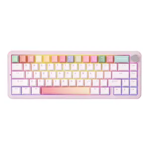 YUNZII B68 Wireless Mechanical Keyboard,Tri-Mode BT5.0/2.4GHz/USB-C Hot Swappable Gasket Creamy Keyboard, RGB Backlit NKRO, Cute Keyboard for Win/Mac
