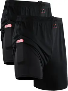 NELEUS Men's Running Shorts with Liner Dry Fit Workout Shorts with Pockets Athletic Bottoms 100% Polyester Quick-Dry Fabric with Elastic Waistband and Compression Pocket