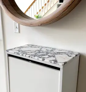 Custom Size Calacatta Viola Marble Polished Marble Night Stand Top, Dresser Top, Marble Shelf, Kitchen Island Top, Marble Radiator Top