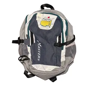 Masters Golf Tournament Embroidered Logo Navy & Gray Backpack, Functional School Backpack for Luggage & Bags Use, Backpacks For School