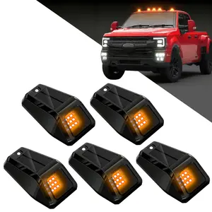 Solar Car Roof RGB Strobe Light,No-Drill Solar Roof Marker Lights for Truck Pickup SUV, Wireless Cab Lights with 3 Suction Cups, 5-Pack